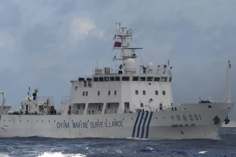 Tàu hải giám Trung Quốc gần khu vực quần đảo tranh chấp Senkaku/Điếu Ngư, ngày 1/7. (Nguồn: Kyodo/TTXVN)