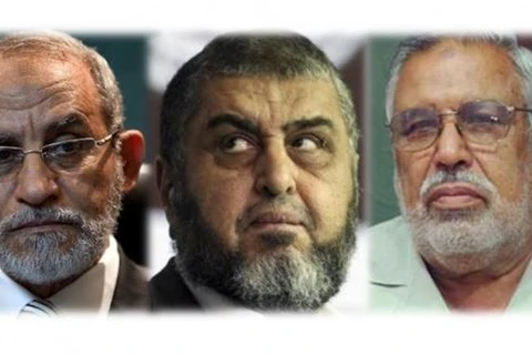 Mohamed Badie (trái), Khairat al-Shater (giữa) và Rashad Bayoumi (phải). (Nguồn: ydinlikdaily.com)