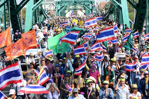 7 giao lộ trọng yếu tại Bangkok bị biểu tình phong tỏa