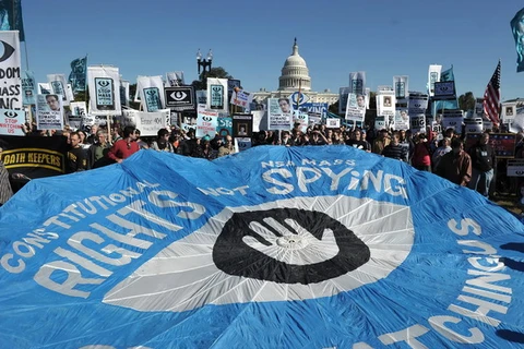 Biểu tình rầm rộ ở Mỹ phản đối chương trình do thám bí mật của NSA. (Nguồn: AFP/TTXVN)