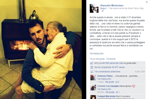 Thanh niên Italy gây sốt cộng đồng mạng vì bức ảnh bế bà nội