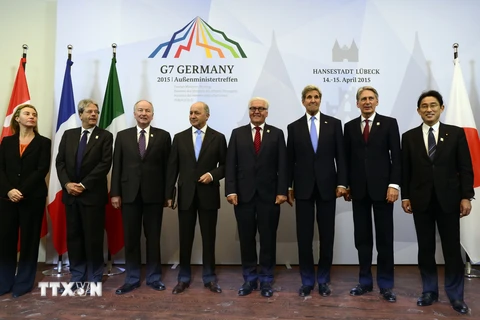 Ngoại trưởng các nước G7 tại hội nghị ngày 15/4. (Nguồn: AFP/TTXVN)