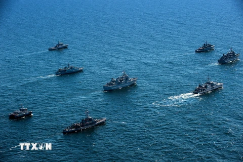 Cuộc tập trận hải quân mang tên Baltic Fortress 2015 với sự tham gia của lực lượng đến từ 9 nước NATO. (Nguồn: THX/TTXVN) 
