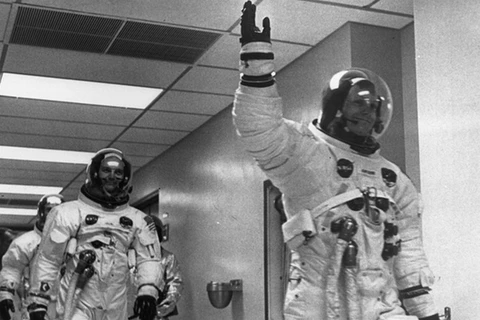 Neil Armstrong cùng Edwin 'Buzz' Aldrin và Michael Collins chuẩn bị cho nhiệm vụ thám hiểm Mặt Trăng trên Apollo 11. (Nguồn: Getty Images)