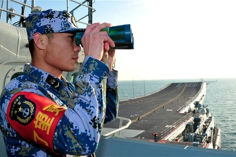 Trung Quốc mở rộng quy mô lực lượng Hải quân và đang chế tạo tàu sân bay thứ hai. (Ảnh: Reuters) 