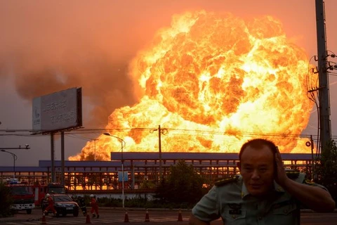 Hiện trường vụ nổ. (China Daily/Reuters)