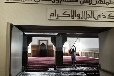 Bên trong một nhà thờ Hồi giáo tại Rovsingsgade, Copenhagen. (Nguồn: AFP)