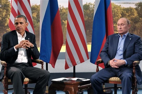 Tổng thống Mỹ Barack Obama và Tổng thống Nga Vladimir Putin . (Nguồn: watchingamerica.com)