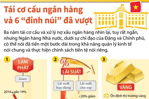 [Infographics] Tái cơ cấu ngân hàng và sáu “đỉnh núi” đã vượt