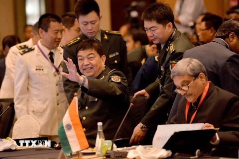 Bộ trưởng Quốc phòng Trung Quốc Thường Vạn Toàn (giữa) tại hội nghị ADMM+ ở Malaysia. (Nguồn: THX/TTXVN)
