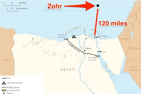 Ai Cập đẩy nhanh tiến độ khai thác mỏ khí đốt khổng lồ Zohr