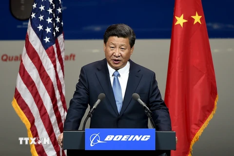 Chủ tịch Trung Quốc Tập Cận Bình tại buổi gặp mặt 30 Giám đốc điều hành các tập đoàn hàng đầu của Mỹ và Trung Quốc. (Nguồn: Reuters/TTXVN)