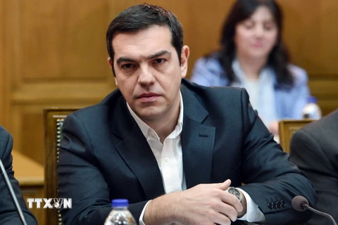 Thủ tướng Hy Lạp Alexis Tsipras tại một cuộc họp ở thủ đô Athens. (Nguồn: AFP/TTXVN)