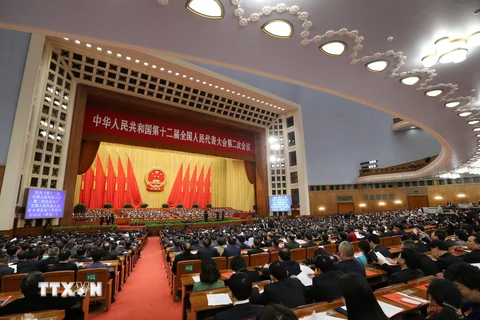 Một phiên họp của Đại hội Đại biểu Nhân dân Toàn quốc Trung Quốc. (Nguồn: THX/TTXVN) 
