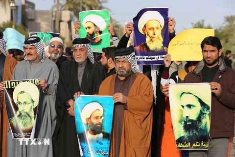 Người biểu tình tại Baghdad, Iraq ngày 3/1. (Nguồn: AFP/TTXVN)