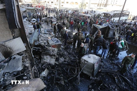 Hiện trường vụ đánh bom. (Nguồn: AFP/TTXVN)