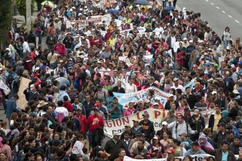 Người biểu tình ở Mexico City. (Nguồn AP)