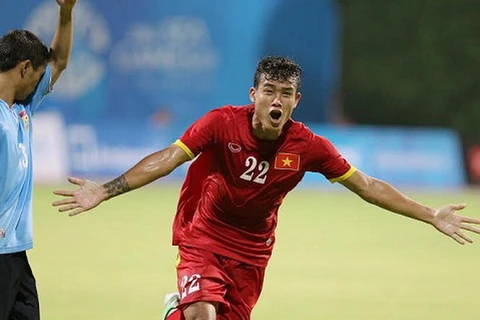 Thanh Hiền ghi bàn duy nhất cho U23 Việt Nam nhưng anh không phải một cầu thủ phù hợp cho thế trận tấn công. (Ảnh: Quốc Khánh/TTXVN) 