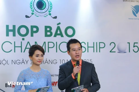 Buổi họp báo ra mắt FLC Golf Championship 2015. (Ảnh: Minh Chiến/Vietnam+)