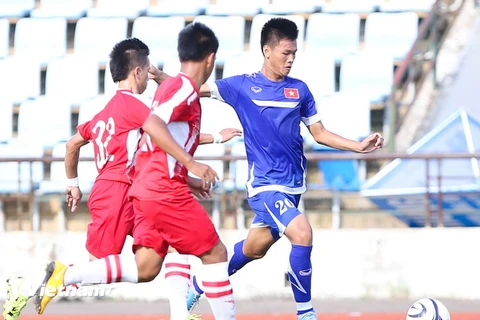 Lâm Thuận (số 20) là một trong những cầu thủ PVF sẽ về Than Quảng Ninh mùa tới. (Ảnh: Minh Chiến/Vietnam+)