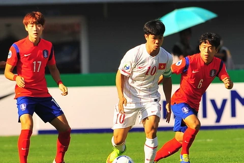 Công Phượng trong trận thua 0-6 trước U19 Hàn Quốc tại giải U19 châu Á 2014. (Ảnh: Gia Hưng)