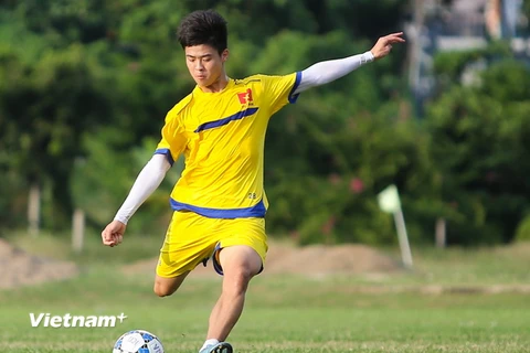 Tuyển thủ quốc gia Duy Mạnh là “át chủ bài” của U21 Việt Nam ở giải U21 quốc tế lần này. (Ảnh: Minh Chiến/Vietnam+)