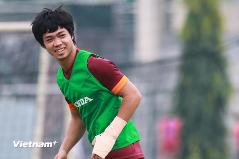 Công Phượng đang là niềm hy vọng lớn nhất của U23 Việt Nam trước giải châu Á. (Ảnh: Minh Chiến/Vietnam+)