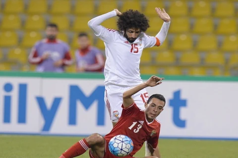 U23 Jordan (áo trắng) và U23 UAE chia điểm trong trận cầu kịch tính ở vòng trước. (Ảnh: AFC)