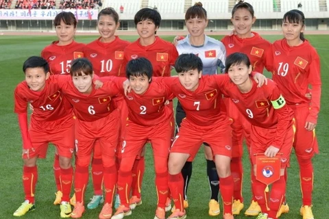 Tuyển nữ Việt Nam tràn đầy quyết tâm trước trận gặp Nhật Bản (Ảnh: AFC)
