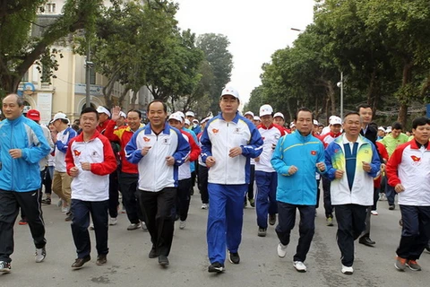 Tập đoàn Hương Sen đồng hành cùng “Ngày chạy Olympic vì sức khoẻ toàn dân”. (Ảnh: Ban tổ chức cung cấp)