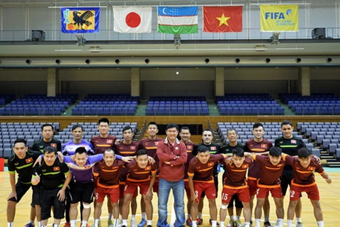 Tuyển Futsal Việt Nam sẽ bước vào trận giao hữu đầu tiên trên đất Nhật Bản vào hồi 17 giờ chiều nay. (Ảnh: VFF)