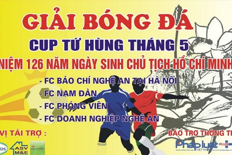 Poster Cúp Bóng đá Tứ Hùng Nghệ An. (Ảnh: Ban tổ chức cung cấp)