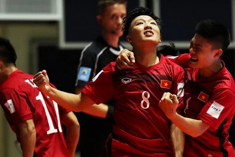 Futsal Việt Nam chiến thắng với điểm nhấn là sự hiệu quả của hàng tấn công. (Ảnh: Getty)
