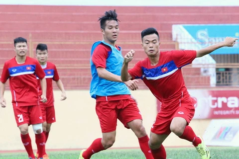 U20 Việt Nam dễ dàng đánh bại đàn em để giành thắng lợi. (Ảnh: Thanh niên)