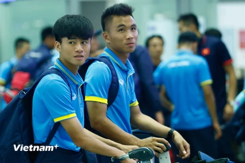 U20 Việt Nam đã lên đường sang Đức, bắt đầu giai đoạn ba của quá trình tập huấn chuẩn bị cho U20 World Cup 2017 vào tối qua (16/4). (Ảnh: Minh Chiến/Vietnam+)