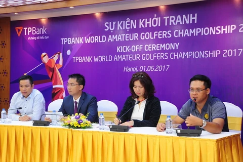 Quang cảnh buổi họp báo trước thềm TPBank World Amateur Golfers Championship 2017. (Ảnh: Ban tổ chức)