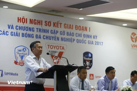 Phó Tổng cục trưởng Phạm Tuấn Hải bức xúc với những tiêu cực trong bóng đá. (Ảnh: Minh Chiến/Vietnam+)