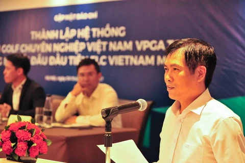 Họp báo ra mắt hệ thống giải golf đầu tiên của Việt Nam. (Ảnh: Đức Long/Vietnam+)