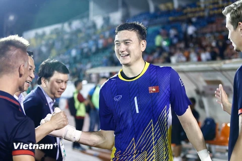 Đặng Văn Lâm đang là thủ môn số một của đội tuyển Việt Nam. (Ảnh: Minh Chiến/Vietnam+)