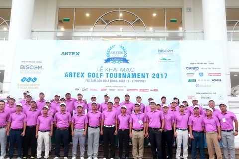 Artex Golf Tournament 2017 đã chính thức khai mạc sáng nay sau những ảnh hưởng từ bão số 10. (Ảnh: Ban tổ chức cung cấp)