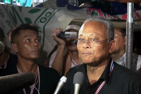 Ông Suthep Thaugsuban, thủ lĩnh của cuộc biểu tình hiện nay (Ảnh: Hà Linh/Bangkok)