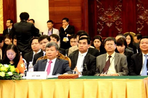 Đoàn Việt Nam tại hội nghị. (Ảnh: Hoàng Chương/Vietnam+)