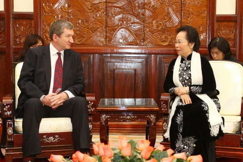 Phó Chủ tịch nước Nguyễn Thị Doan tiếp Phó Chủ tịch Hạ viện Ba Lan Jerzy Wenderlich sang thăm và làm việc tại Việt Nam. (Ảnh: Lâm Khánh/TTXVN)