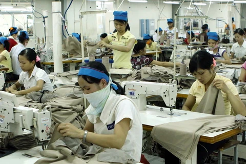 Công nhân lao động tại khu công nghiệp Đồng Văn. (Ảnh: Trần Tuấn/TTXVN)