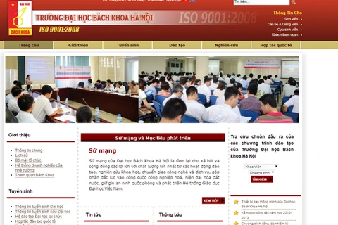 Website trường Đại học Bách khoa Hà Nội