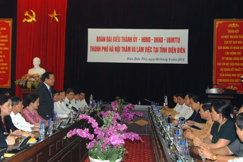 Bí thư Thành ủy Hà Nội thăm và làm việc tại Điện Biên