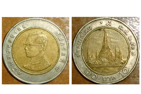 Đồng xu 10 baht năm 1990 của Thái Lan có giá 100.000 baht