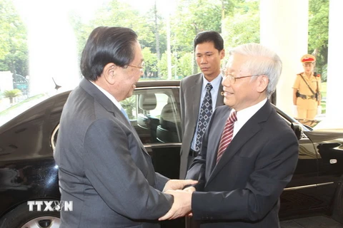 Tổng Bí thư, Chủ tịch nước và Đoàn cấp cao Lào thăm Việt Nam