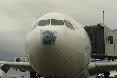 Hành khách hú vía vì máy bay gặp mưa đá trước khi hạ cánh