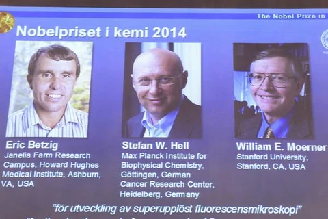 Giải Nobel Hóa học 2014 thuộc về 3 nhà khoa học người Mỹ và Đức